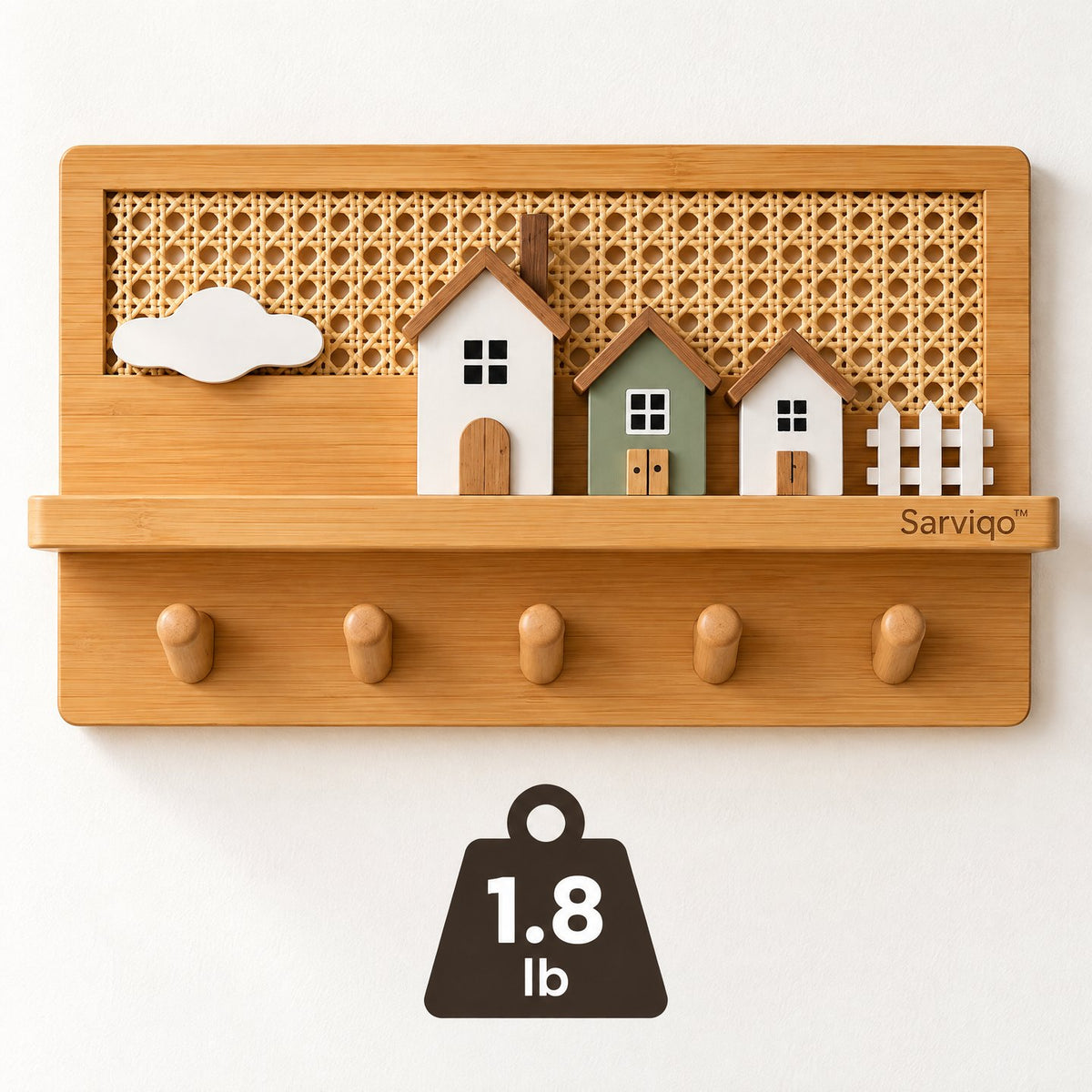 Sarviqo™ Woven Bamboo Village Wall Storage & Peg Rack weight reference
