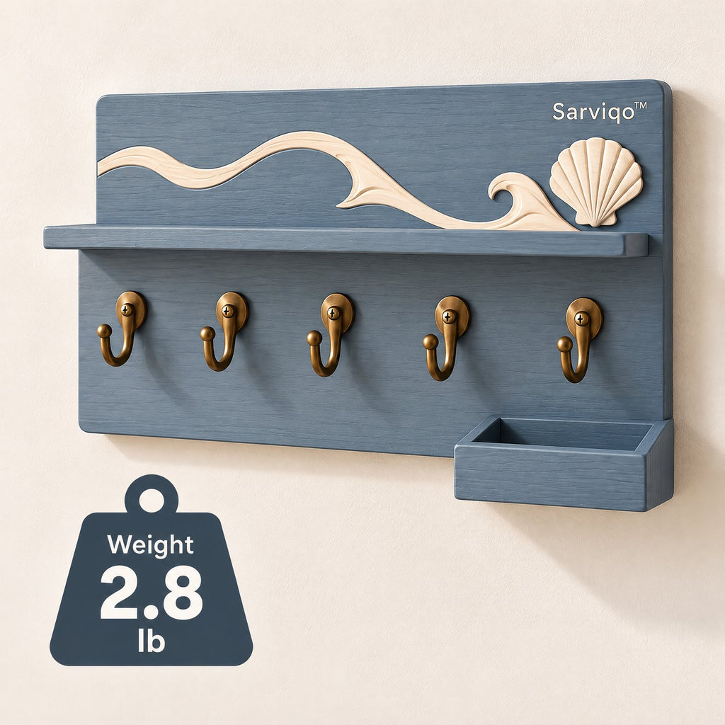 Sarviqo™ Coastal Blue Wave & Seashell Wall Organizer weight