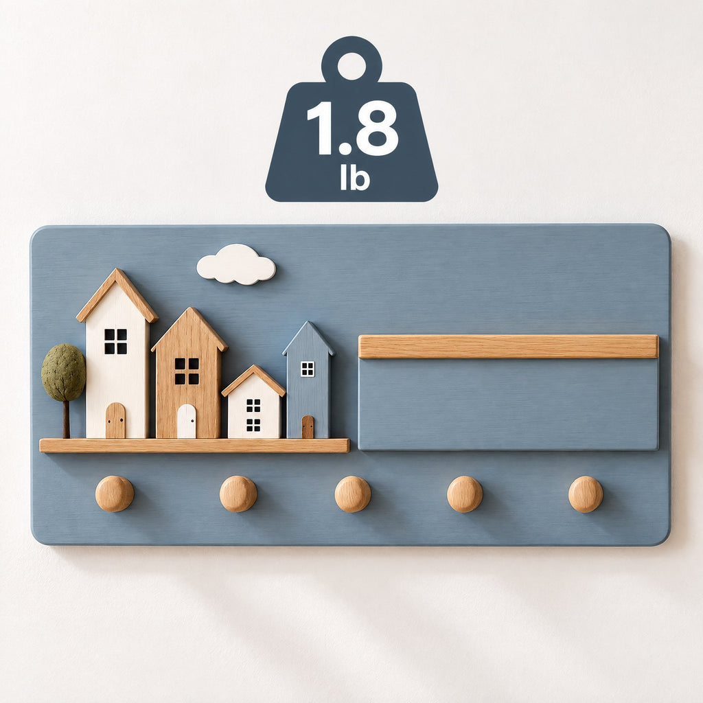 Sarviqo™ Slate Blue Cottage & Cloud Wall Organizer weight