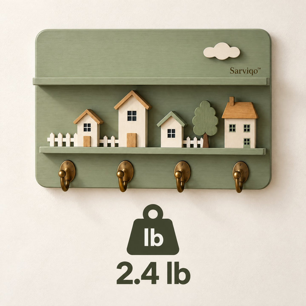Sarviqo™ Sage Green Woodland Village Key & Coat Organizer weight